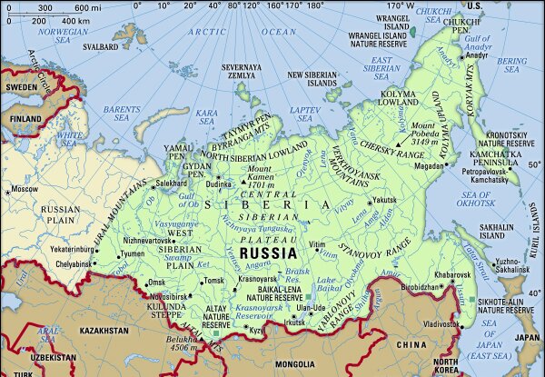 Сибирь Карта Фото